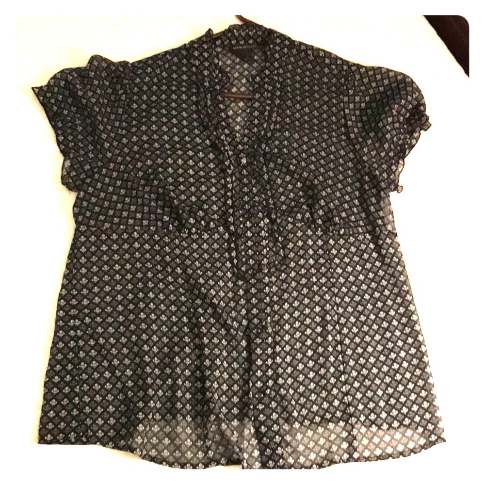 Sheer button down shirt